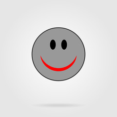 Fototapeta premium Smile flat icon. Monochrome smile with bright colored contrastin