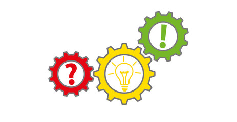 Zahnrad Problemlösung Ampelfarben