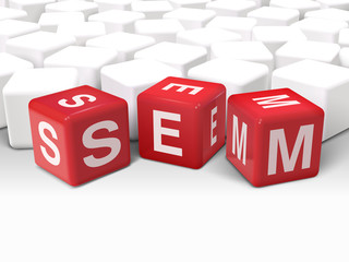 Obraz premium 3d dice illustration with word SEM
