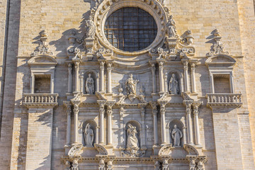 View of Cathedral of Saint Mary of Girona. Catalonia, Spain.