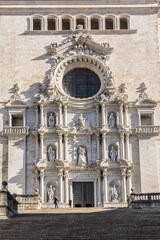 Fototapeta na wymiar View of Cathedral of Saint Mary of Girona. Catalonia, Spain.