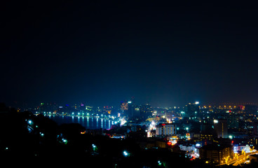 Night view of Pattaya bay