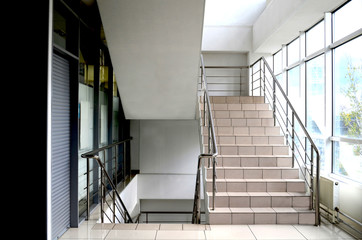 staircase with iron railing at the Mall