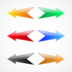 Set of colored arrows