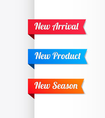 New Arrival, New Product & New Season Ribbons
