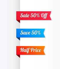 Sale 50% Off, Save 50% & Half Price Ribbons