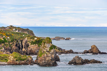 Fototapeta na wymiar Coastal view in Cape Foulwind, New Zealand