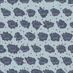 Rhinos vector. Seamless background pattern of rhinoceroses. Wild nature. Rhino icon.