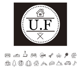 UF Initial Logo for your startup venture