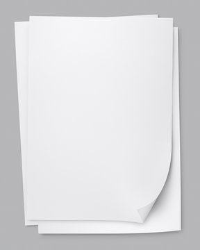 three sheets of memo papers isolated on white.