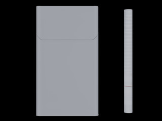 Closed pack of cigarettes isolated on a black  background