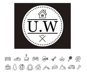 UW Initial Logo for your startup venture