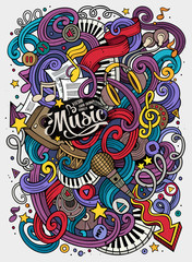 Cartoon hand-drawn doodles Musical illustration