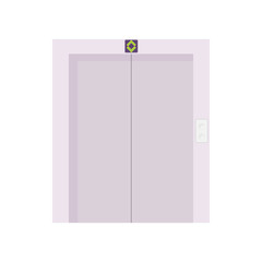 Elevator with closed door icon, cartoon style