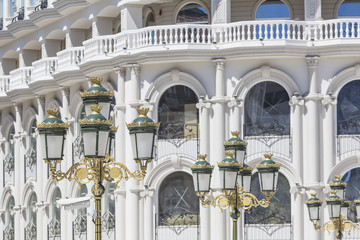 Part of a modern building facade and architectural design in ret