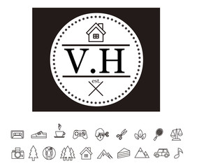 VH Initial Logo for your startup venture