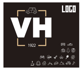 VH Initial Logo for your startup venture
