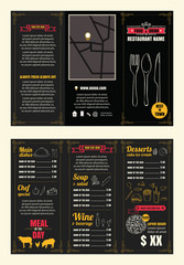 Vintage Restaurant menu design pamphlet vector template chalkboa - 108544316