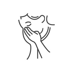 Otolaryngology, Coughing icon, line icon Style