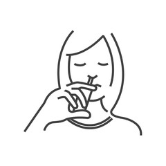 Otolaryngology, using nasal spray icon, line icon Style