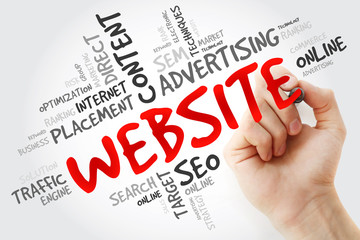 Hand writing WEBSITE word cloud, business concept