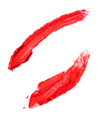 Smear red lipstick