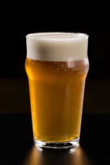 beer on the black background