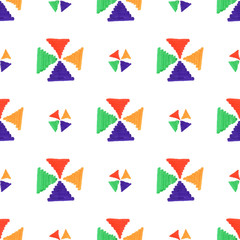 abstract seamless hand draw pattern cross star