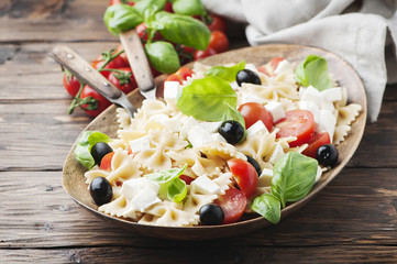 Italian Salad with cold pasta and mozzarella