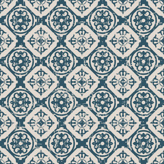 Seamless worn out antique background 090_square round geometry