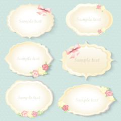 Vintage frames set. romantic style, shabby chic