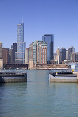 Fototapeta na wymiar River view of Chicago