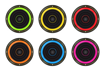 vector set of colored speaker