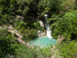 Fototapeta premium Neda waterfalls, Kyparissia, Peloponnese, Greece