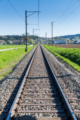 Fototapeta na wymiar Railway tracks, Fislisbach, Switzerland