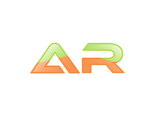 Green Orange shiny AR letters