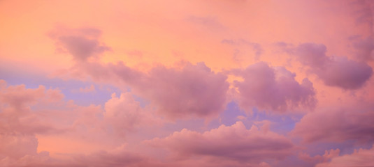 Twilight sky.Panorama purple sky clouds,Blue sky with clouds.