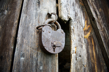 Old rusty padlock
