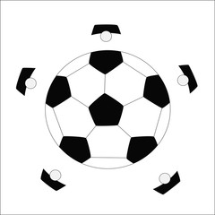 Supporter are the part of football games on black and white background, Vector illustration