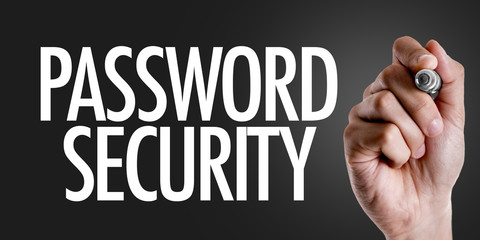 Hand writing the text: Password Security