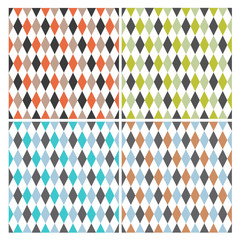 Four retro circus seamless pattern. Vector. Isolated.