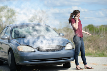 Teenager Calling for Tow Truck