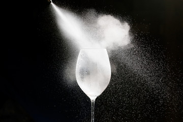 white gas in a glass of Nitrogen