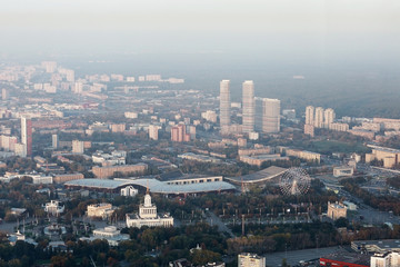 Moscow from a height, the view from the Ostankino tower