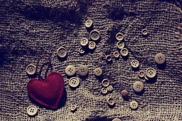 Valentine heart buttons textiles