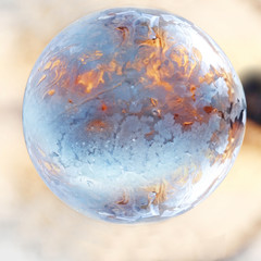 Obraz na płótnie Canvas soap bubble frozen white background