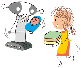 子守りをするロボット