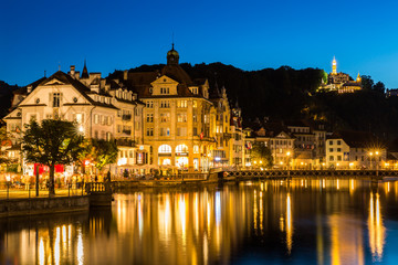Fototapeta na wymiar View of the city of Lucerne in Switzerland
