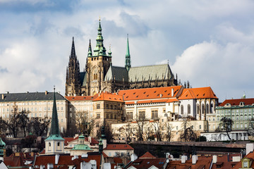 Obraz premium Exterior views of buildings in Prague