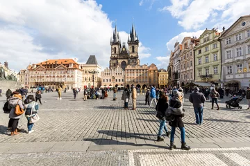 Keuken spatwand met foto Exterior views of buildings in Prague © oscity